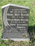 BEATON Mabel Mary -1960 :: HOLLARD Phyllis Mabel 1914-1984 :: ROBERTS David Alexander 1947-1994