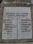 Memorial Plaque - Burghers elsewhere in South Africa
