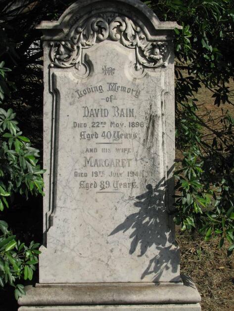 BAIN David -1896 & Margaret -1941