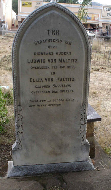 MALTITZ Ludwig, von -1865 & Eliza GILFILLAN -1907