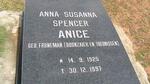 ANICE Anna Susanna Spencer previously BOONZAAIER previously THEUNISSEN nee FRONEMAN 1925-1997