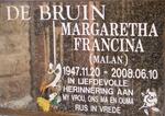 BRUIN Margaretha Francina, de nee MALAN 1947-2008