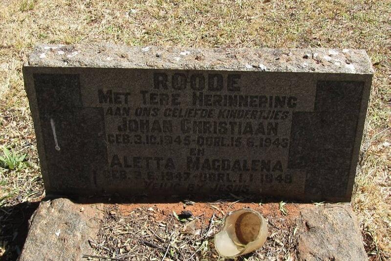 ROODE Johan Christiaan 1945-1945 :: ROODE Aletta Magdalena 1947-1948