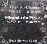 PLESSIS Thys, du 1927-2006 & Miranda 1929-2008