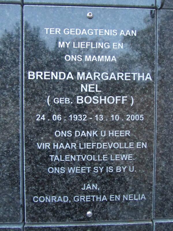 NEL Brenda Margaretha nee BOSHOFF 1932-2005