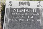 NIEMAND Lucas J.M. 1930-1999