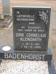 BADENHORST Dirk Cornelius Kleinsmith 1911-1985