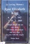 KING Rose Elizabeth 1917-2005