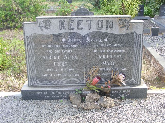 KEETON Albert Athol Frere 1904-1986 & Millicent Mary CAWOOD 1921-19?2