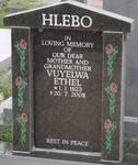 HLEBO Vuyelwa Ethel 1923-2008