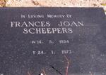 SCHEEPERS Frances Joan 1924-1973