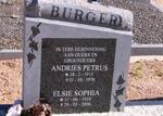 BURGER Andries Petrus 1915-1970 & Elsie Sophia 1918-2006