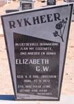RYKHEER Elizabeth C.W. nee ROSSOUW 1916-1972