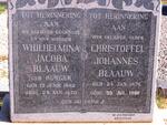 BLAAUW Christoffel Johannes 1874-1962 & Wilhelmina Jacoba BURGER 1882-1950