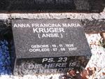 KRUGER Anna Francina Maria 1926-2007