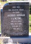 MERWE Jacobus Adriaan, v.d. 1894-1979