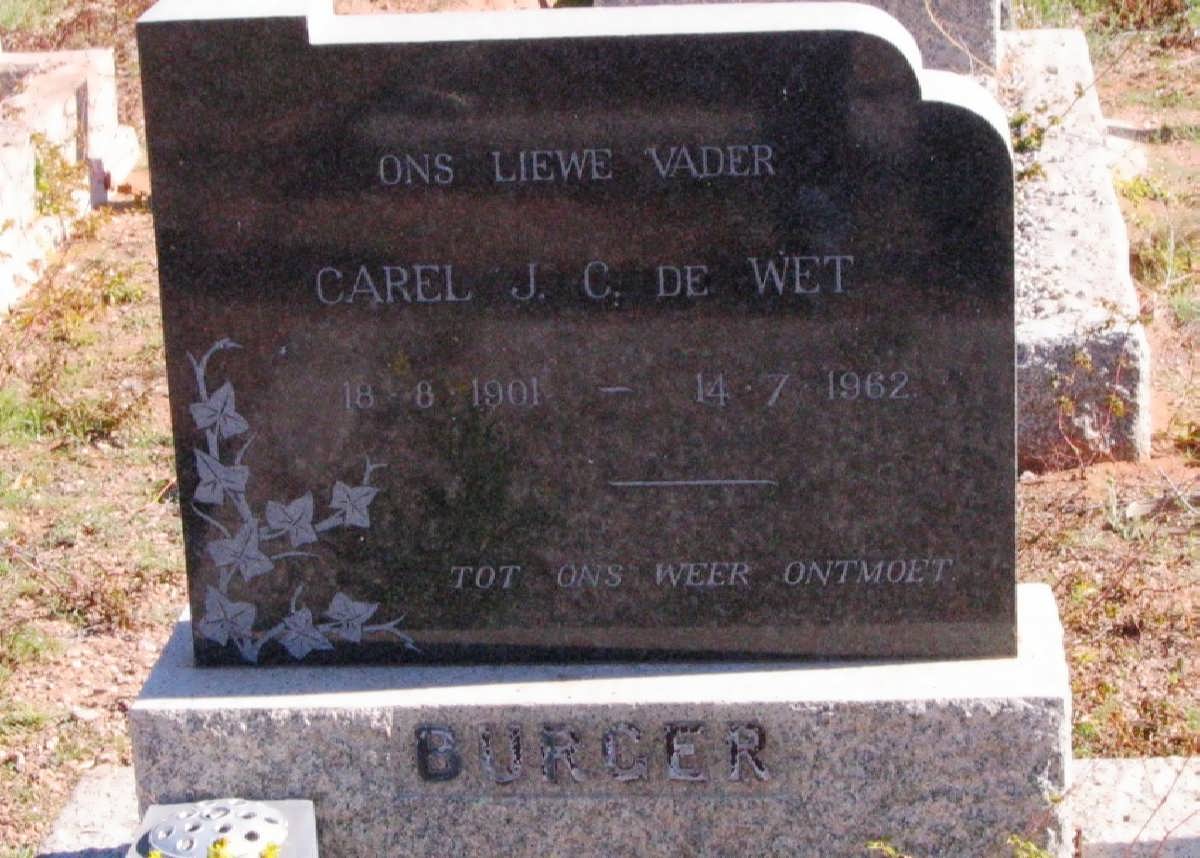 BURGER Carel J.C. de Wet 1901-1962