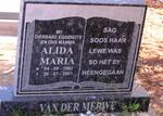 MERWE Alida Maria, van der 1961-2001