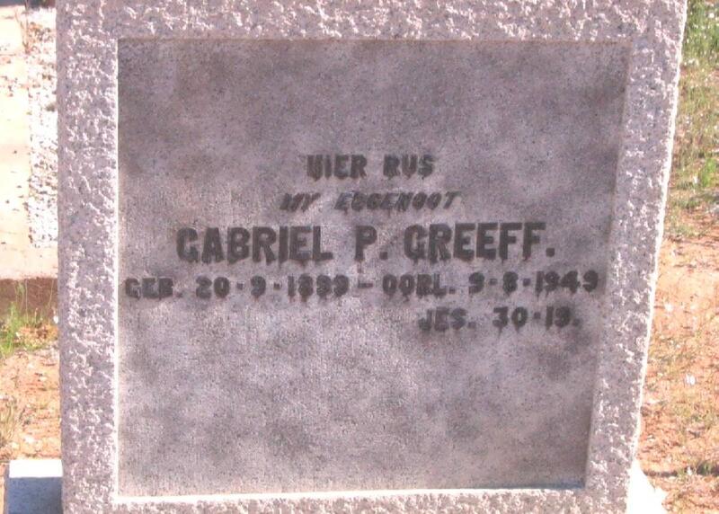 GREEFF Gabriel P. 1889-1949