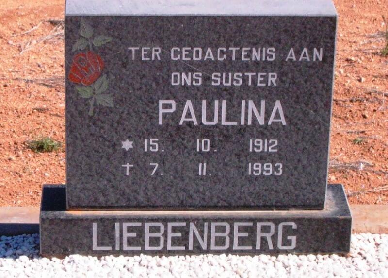 LIEBENBERG Paulina 1912-1993
