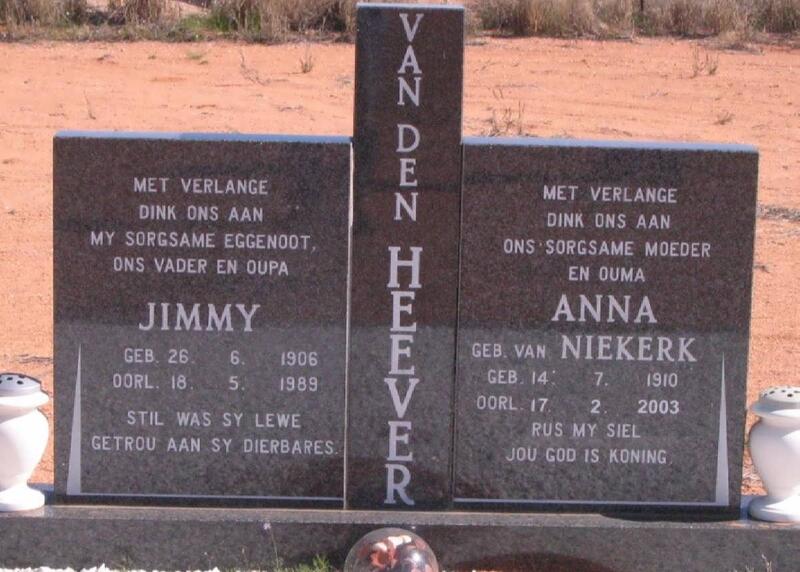 HEEVER Jimmy, van den 1906-1989 & Anna van NIEKERK 1910-2003