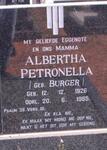 BENADE Albertha Petronella nee BURGER 1926-1985