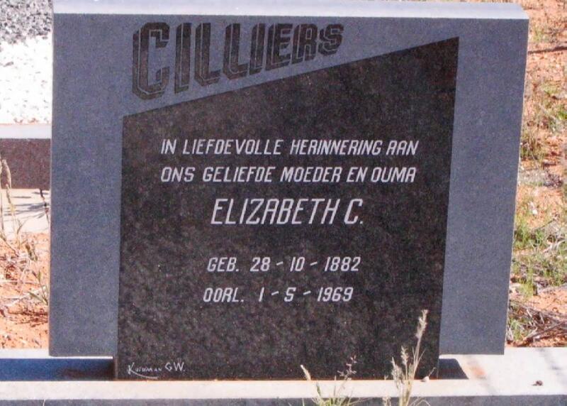 CILLIERS Elizabeth C. 1882-1969
