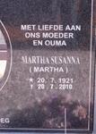 PIETERSE Martha Susanna 1921-2010