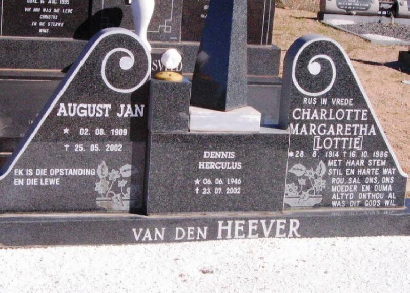 HEEVER August Jan, van den 1909-2002 & Charlotte Margaretha 1914-1986 :: VAN DEN HEEVER Dennis Herculus 1946-2002