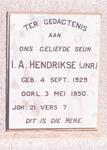 HENDRIKSE I.A. 1929-1950