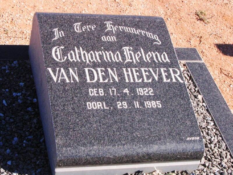 HEEVER Catharina Helena, van den 1922-1985