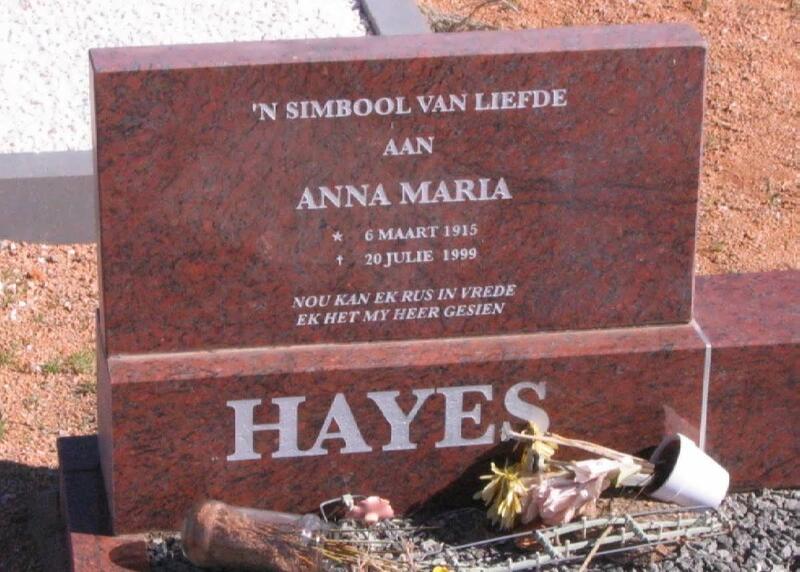 HAYES Anna Maria 1915-1999