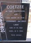 COETZEE Johannes Jacobus 1928-1988