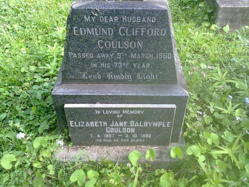 COULSON Edmund Clifford -1960 :: COULSON Elizabeth Jane Dalrymple 1897-1990
