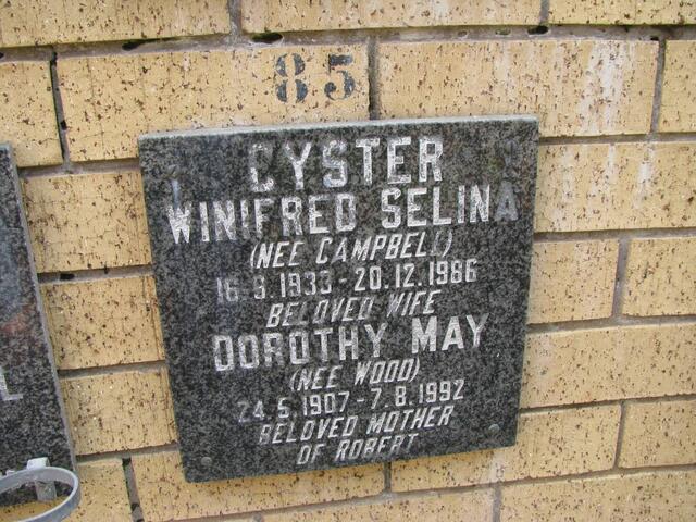 CYSTER Dorothy May nee WOOD 1907-1992 :: CYSTER Winifred Selina nee CAMPBELL 1933-1986