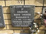 HADDON Georges Kennedy 1911-2000 & Marie Therese Marguerite 1926-1995