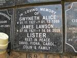 LISTER James Lawson 1921-2009 & Gwyneth Alice 1927-1999