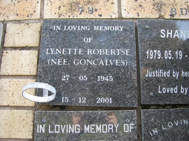 ROBERTSE Lynette nee GONCALVES 1945-2001