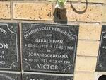 VICTOR Gerald Ivan 1929-1986 & Johanna Adriana 1927-2001