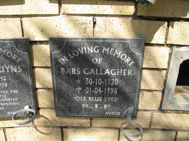 GALLAGHER Babs 1920-1998