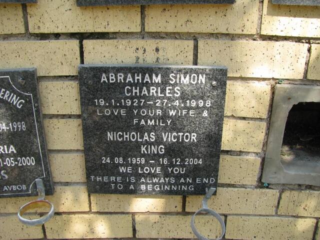 CHARLES Abraham Simon 1927-1998 :: KING Nicholas Victor 1959-2004
