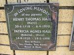 HALL Henry Thomas 1918-1990 & Patricia Agnes 1920-1998 