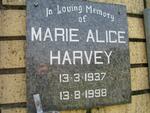 HARVEY Marie Alice 1937-1998