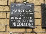 NICOLSON Ronald H.F. 1922-2008 & Nancy C.C. 1919-1996