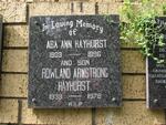 HAYHURST Rowland Armstron 1939-1978 & Aba Ann 1903-1996