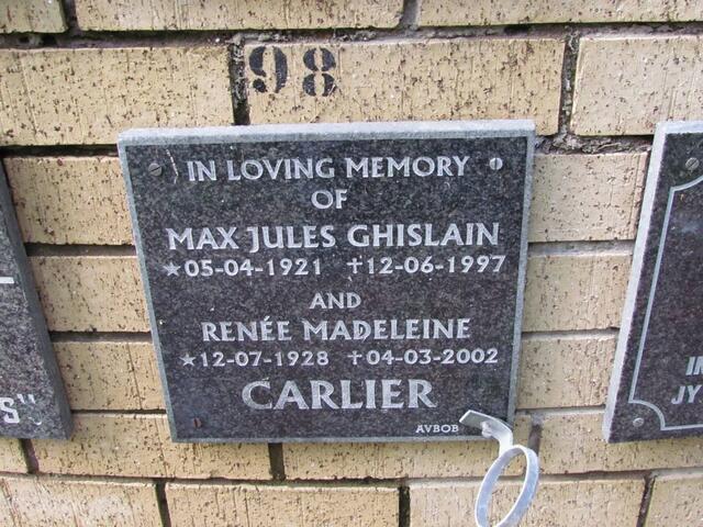 CARLIER Max Jules Ghislain 1921-1997 & Rene Madeleine 1928-2002