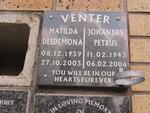 VENTER Johannes Petrus 1943-2006 & Matilda Desdemona 1939-2003