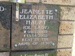 HAUPT Jeannette Elizabeth 1939-2002
