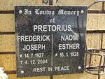 PRETORIUS Frederick Joseph 1927-2004 & Naomi Esther 1928-