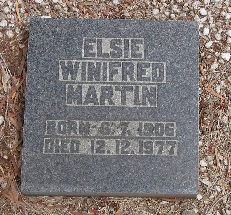 MARTIN Elsie Winifred 1906-1977